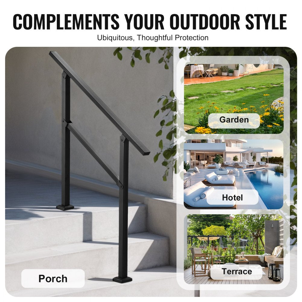 FG-23 - Adjustable Carbon Steel Handrail for 2-3 Steps, Durable & Stylish