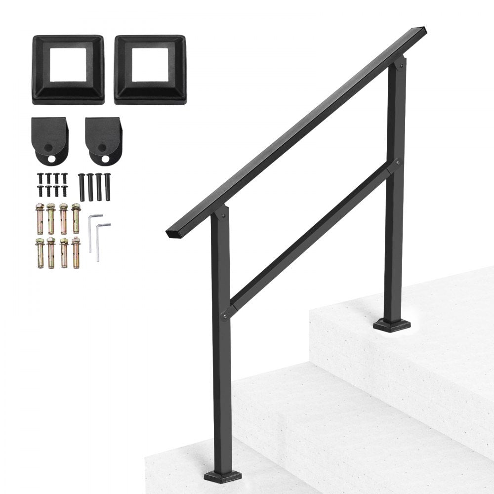 FG-23 - Adjustable Carbon Steel Handrail for 2-3 Steps, Durable & Stylish