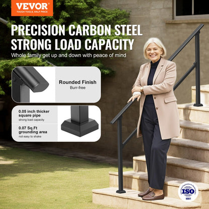 FG-56 - Adjustable Outdoor Stair Handrail for Seniors, Rustproof Steel Support