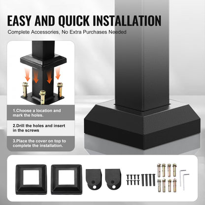 FG-45 - Durable Carbon Steel Outdoor Handrail for 4-5 Steps