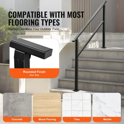 FG-45 - Durable Carbon Steel Outdoor Handrail for 4-5 Steps