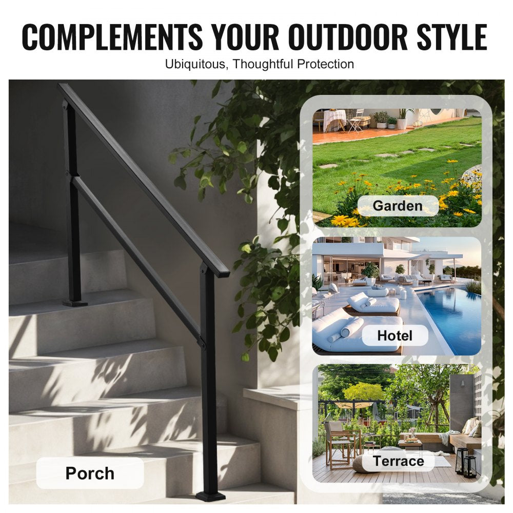 FG-45 - Durable Carbon Steel Outdoor Handrail for 4-5 Steps