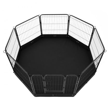 TT-HDPP06S-F - 24" Metal Dog Playpen with 8 Panels & Easy Clean Mat