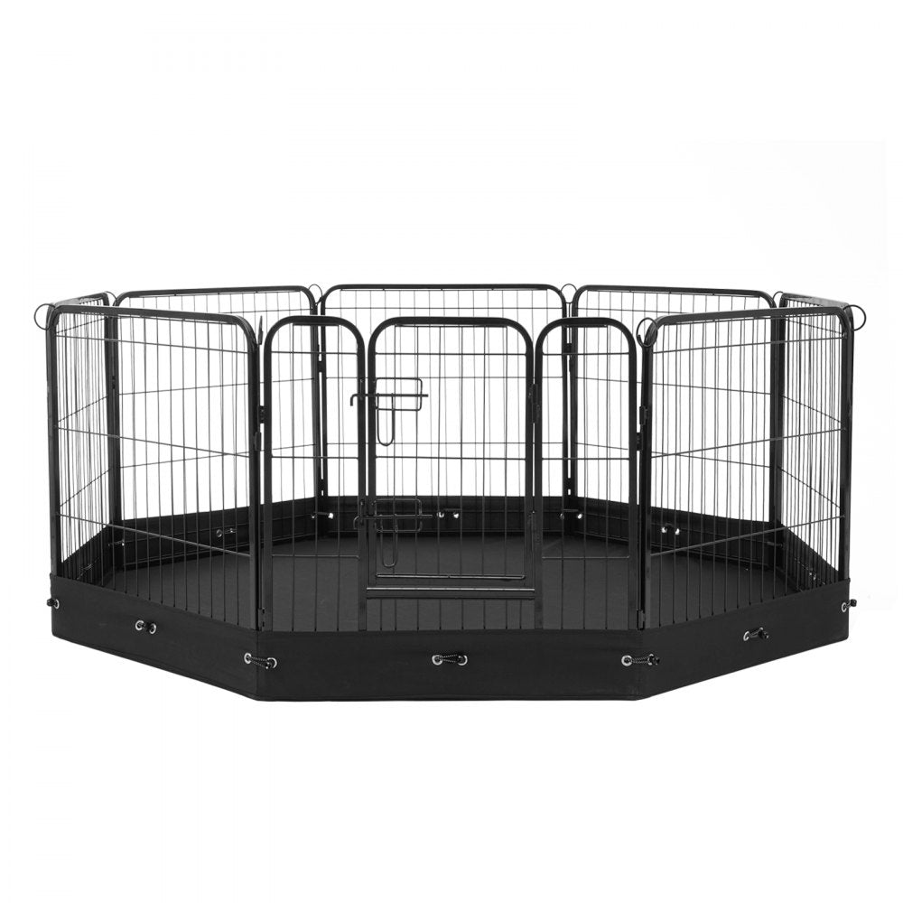 TT-HDPP06S-F - 24" Metal Dog Playpen with 8 Panels & Easy Clean Mat