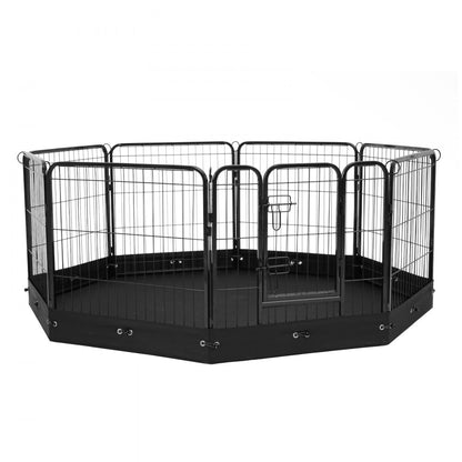 TT-HDPP06S-F - 24" Metal Dog Playpen with 8 Panels & Easy Clean Mat