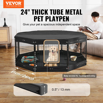 TT-HDPP06S-FC - 24" Octagon Dog Playpen with Zippered Cover and Carry Bag