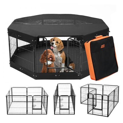 TT-HDPP06S-FC - 24" Octagon Dog Playpen with Zippered Cover and Carry Bag