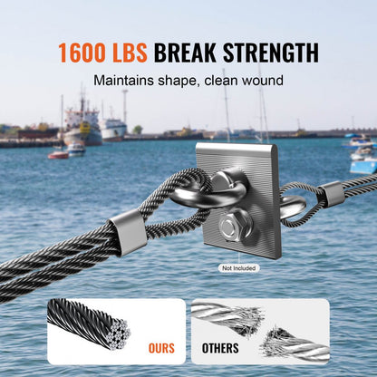 S1/8-500 - 1/8" T316 Stainless Steel Wire Rope for Outdoor Use