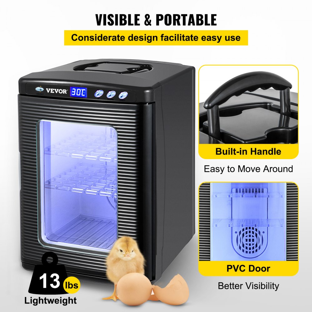 010283872536 - 25L VEVOR Black Thermoelectric Incubator with LED Display