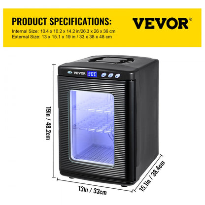 010283872536 - 25L VEVOR Black Thermoelectric Incubator with LED Display