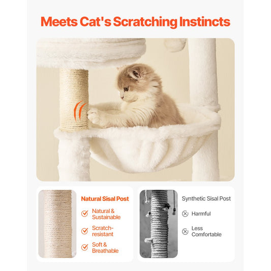 SSXG002 - Multi-Level Cat Tree with Litter Box and Faux Fur Pads