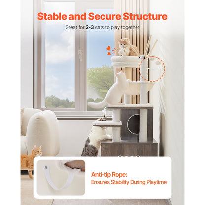SSXG002 - Multi-Level Cat Tree with Litter Box and Faux Fur Pads