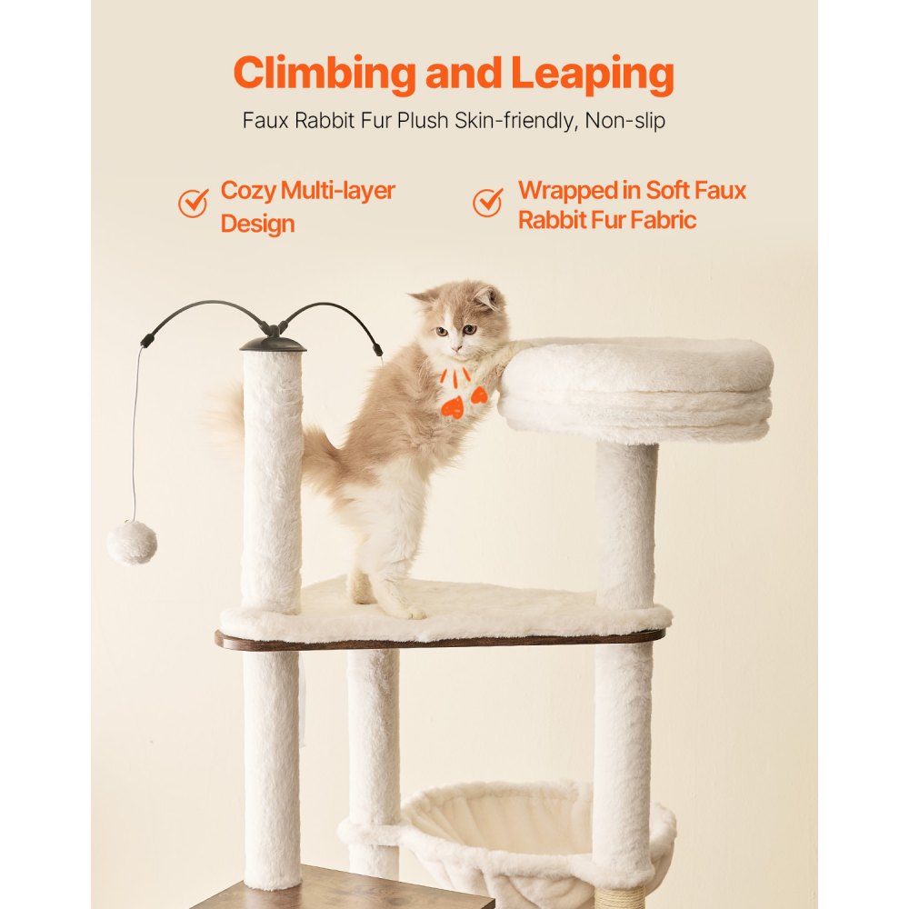 SSXG004 - 2-in-1 Cat Tree with Litter Box, Durable Faux Fur & Toys
