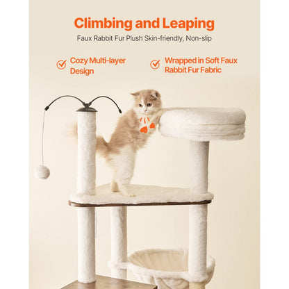 SSXG004 - 2-in-1 Cat Tree with Litter Box, Durable Faux Fur & Toys