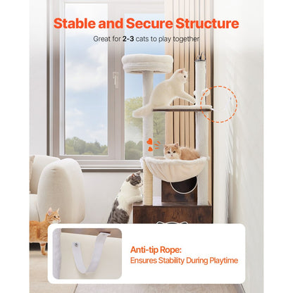 SSXG004 - 2-in-1 Cat Tree with Litter Box, Durable Faux Fur & Toys