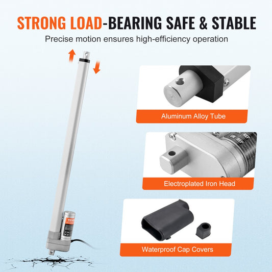 OK648-A - 20 Inch 12V Linear Actuator, 660lbs, IP65 Rated