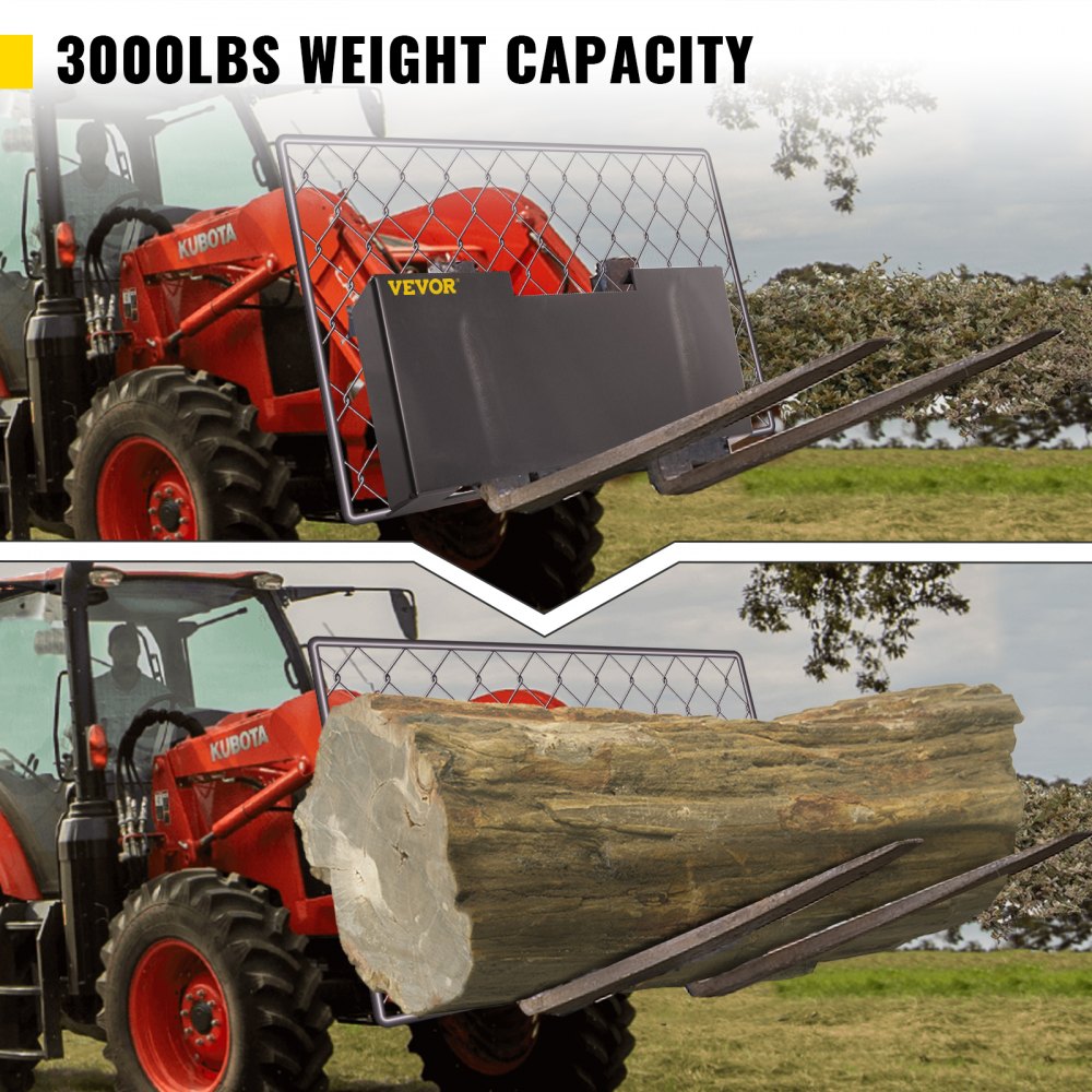 ANZB-JZ83 - Heavy-Duty 3/16" Steel Skid Steer Mount Plate, 3000lbs Capacity