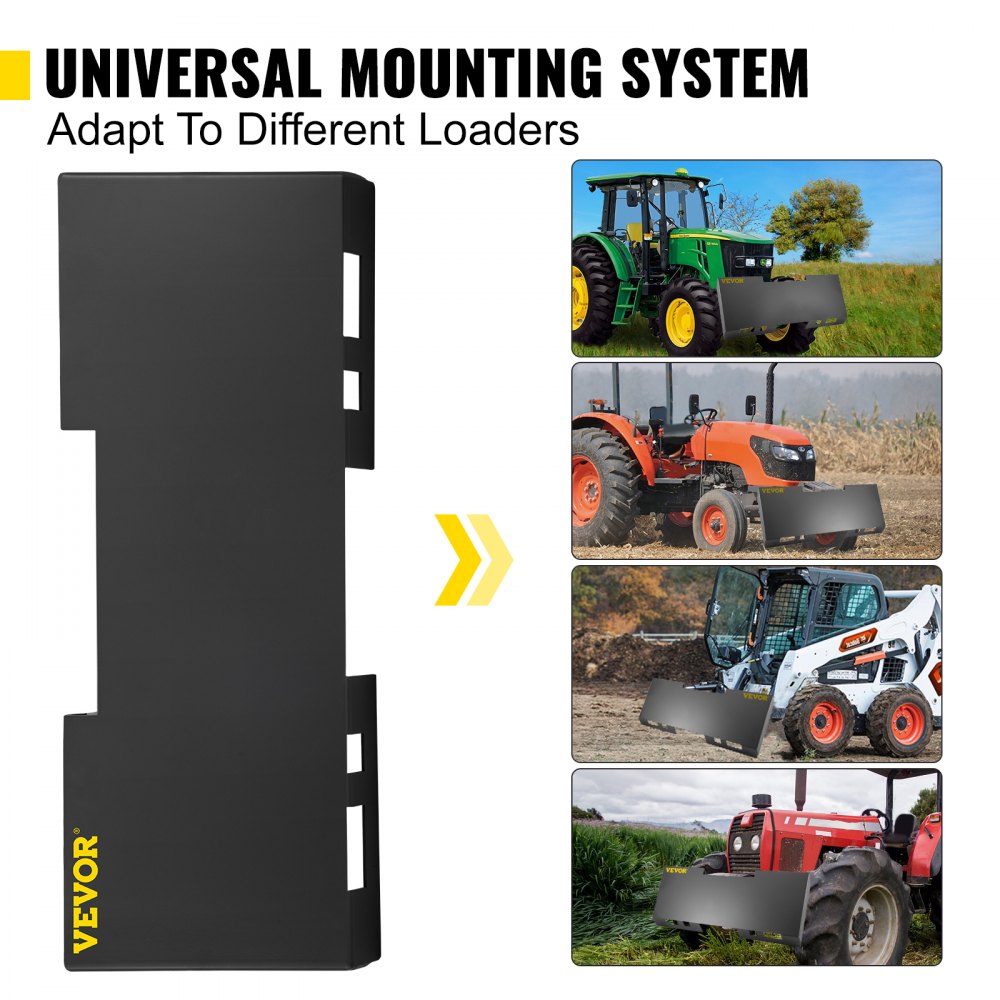 ANZB-JZ83 - Heavy-Duty 3/16" Steel Skid Steer Mount Plate, 3000lbs Capacity