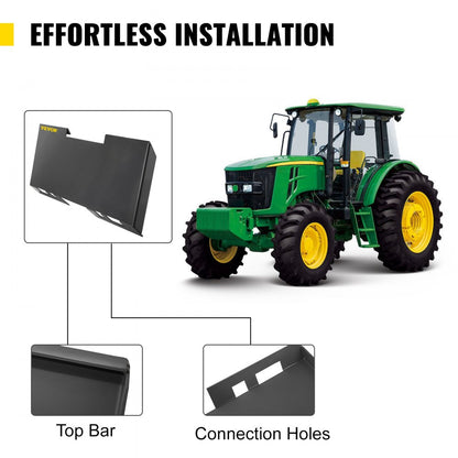 ANZB-JZ83 - Heavy-Duty 3/16" Steel Skid Steer Mount Plate, 3000lbs Capacity
