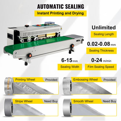 FR900 - Automatic Horizontal Bag Sealer with Adjustable Speed and Temperature