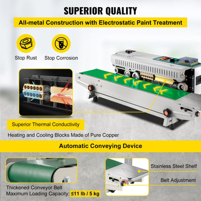 FR900 - Automatic Horizontal Bag Sealer with Adjustable Speed and Temperature