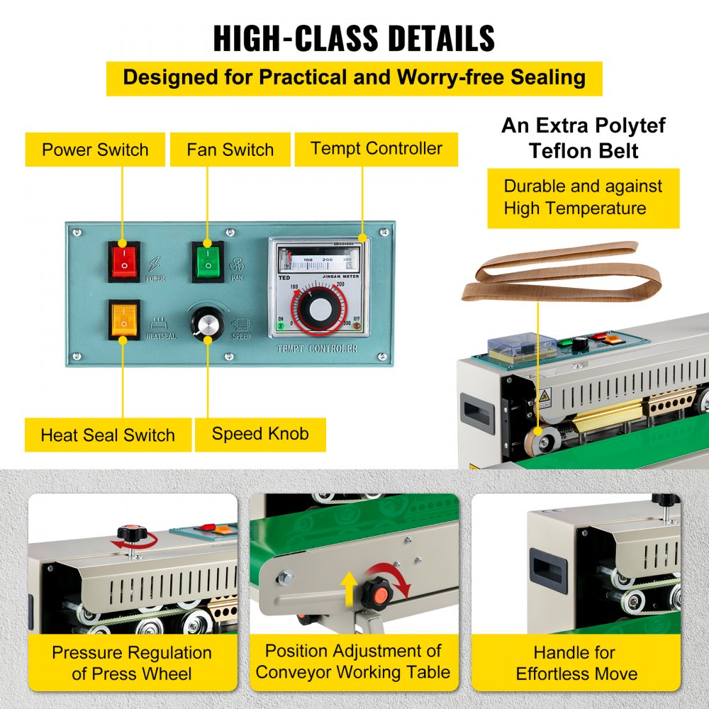 FR900 - Automatic Horizontal Bag Sealer with Adjustable Speed and Temperature