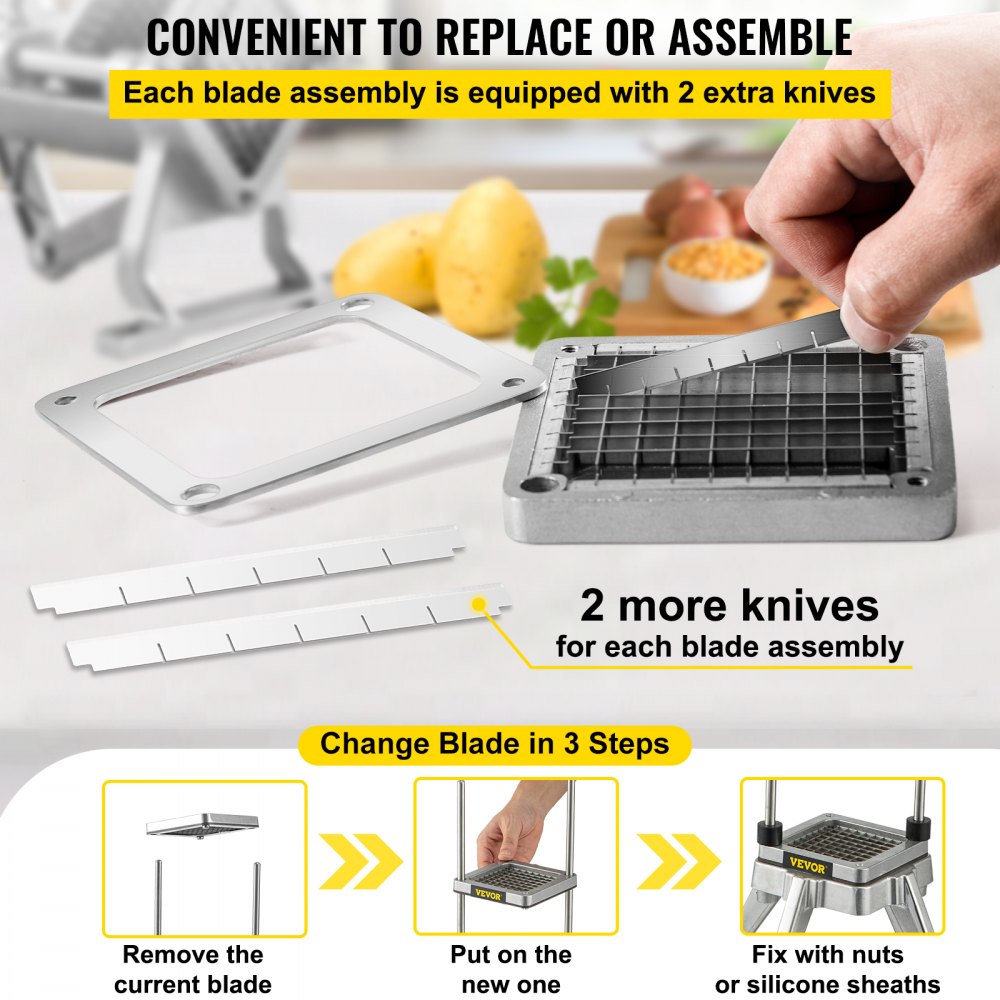 1/2 - 3 PCS Stainless Steel Chopper Blades for 1/2-Inch Cuts