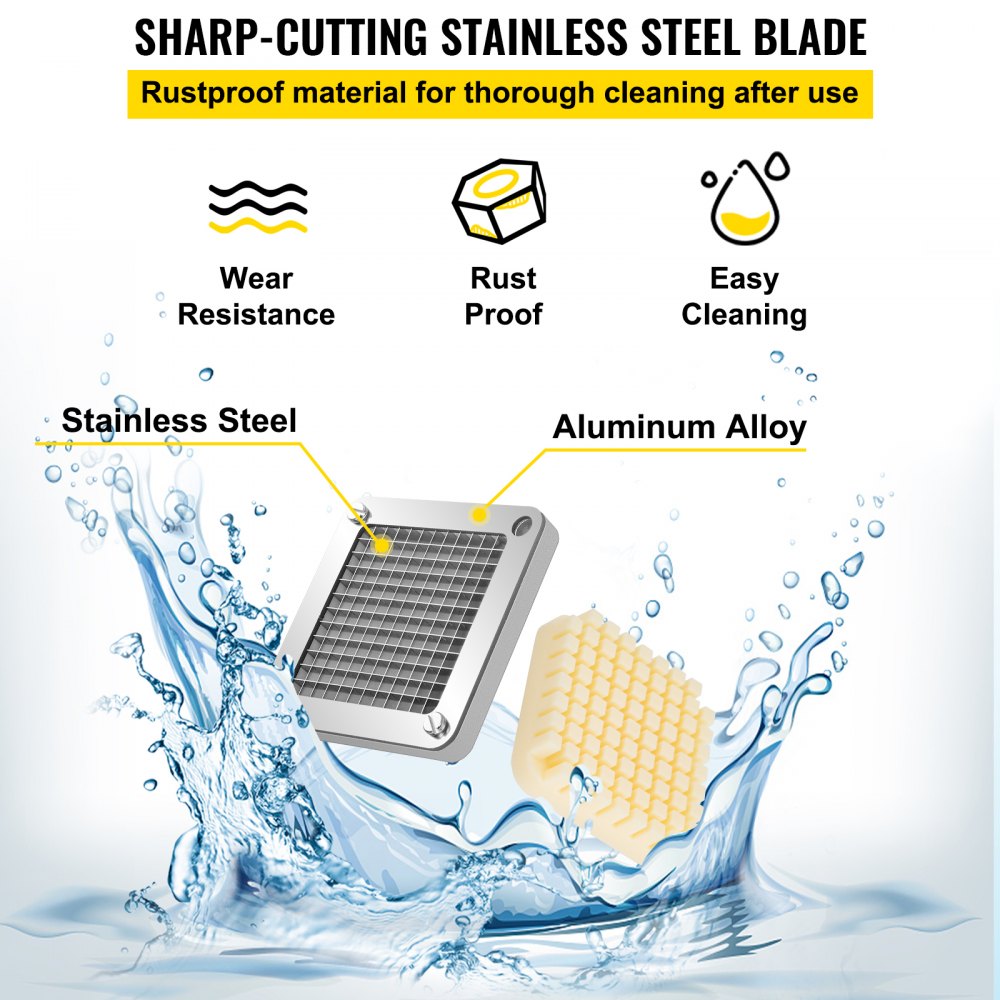 1/4 - Durable Aluminum Chopper Blade Set with 6 Extra Stainless Steel Knives