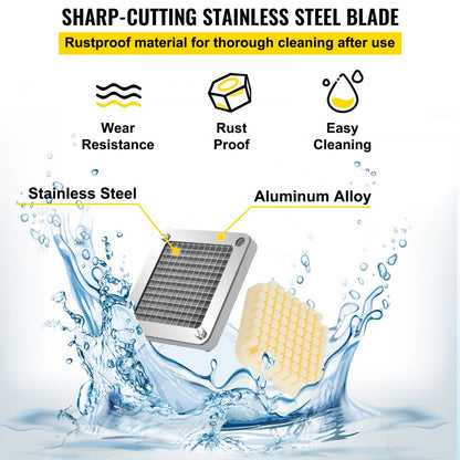 1/4 - Durable Aluminum Chopper Blade Set with 6 Extra Stainless Steel Knives