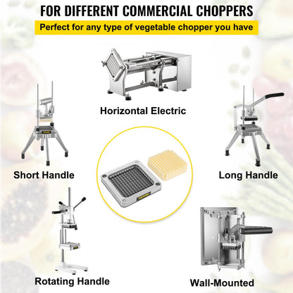 1/4 - Durable Aluminum Chopper Blade Set with 6 Extra Stainless Steel Knives