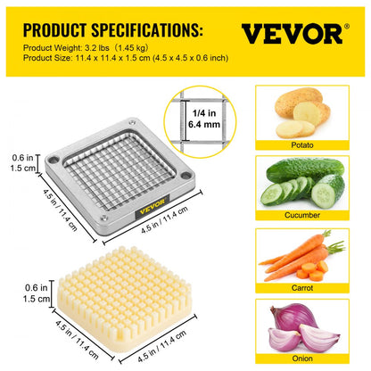 1/4 - Durable Aluminum Chopper Blade Set with 6 Extra Stainless Steel Knives