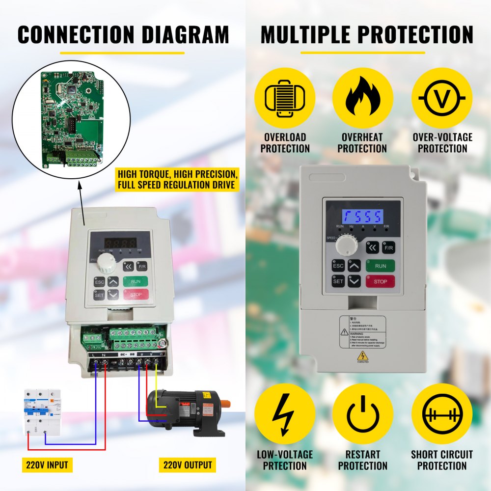 010298669207 - High-Speed CNC Spindle Motor Kit with Variable Frequency Drive