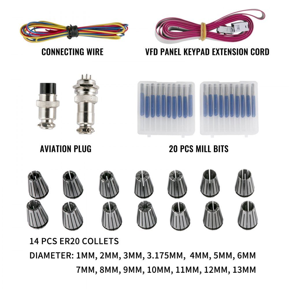 010298669207 - High-Speed CNC Spindle Motor Kit with Variable Frequency Drive