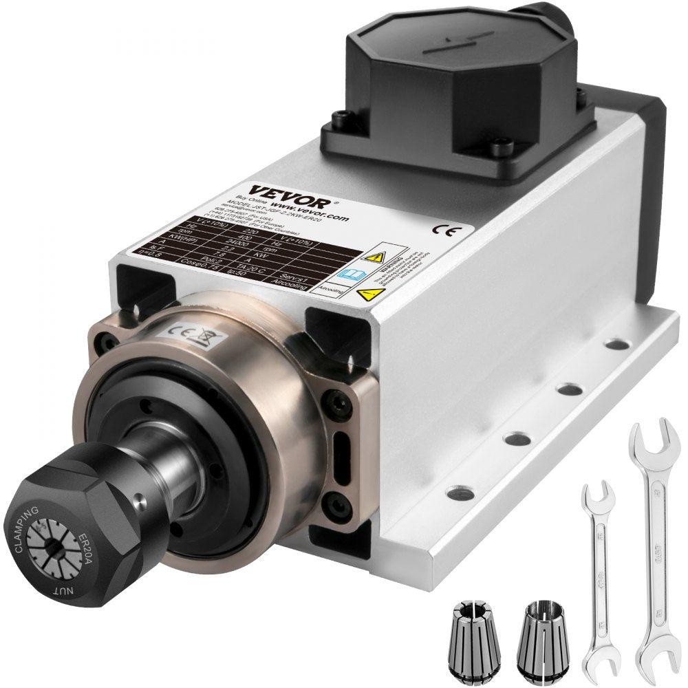 7005 x 2, 7002 x 2 - 2.2KW Air Cooled Spindle Motor, Durable ER20, 24000 RPM