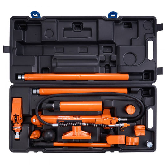 010270152829 - VEVOR 10-Ton Hydraulic Ram Kit with 4.6 ft Hose & Storage Case