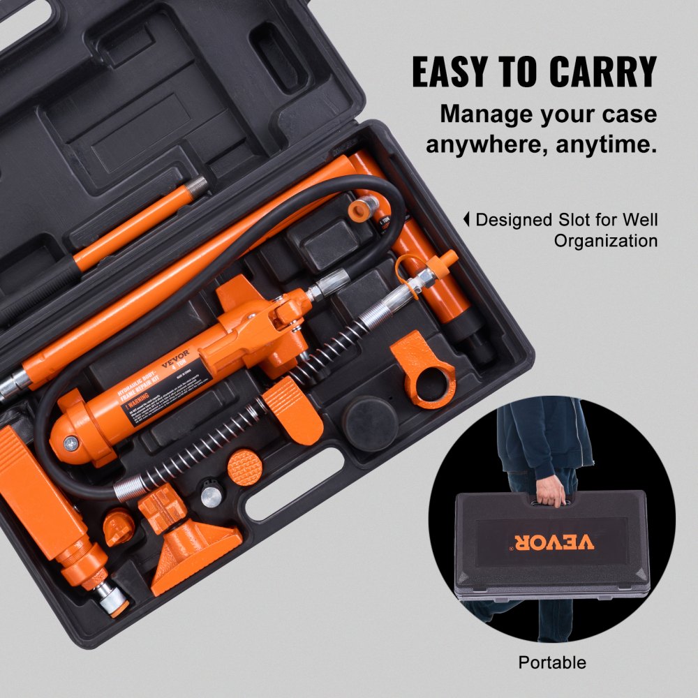 010289807271 - 4 Ton Hydraulic Repair Tool Kit with 3.9 ft Oil Hose