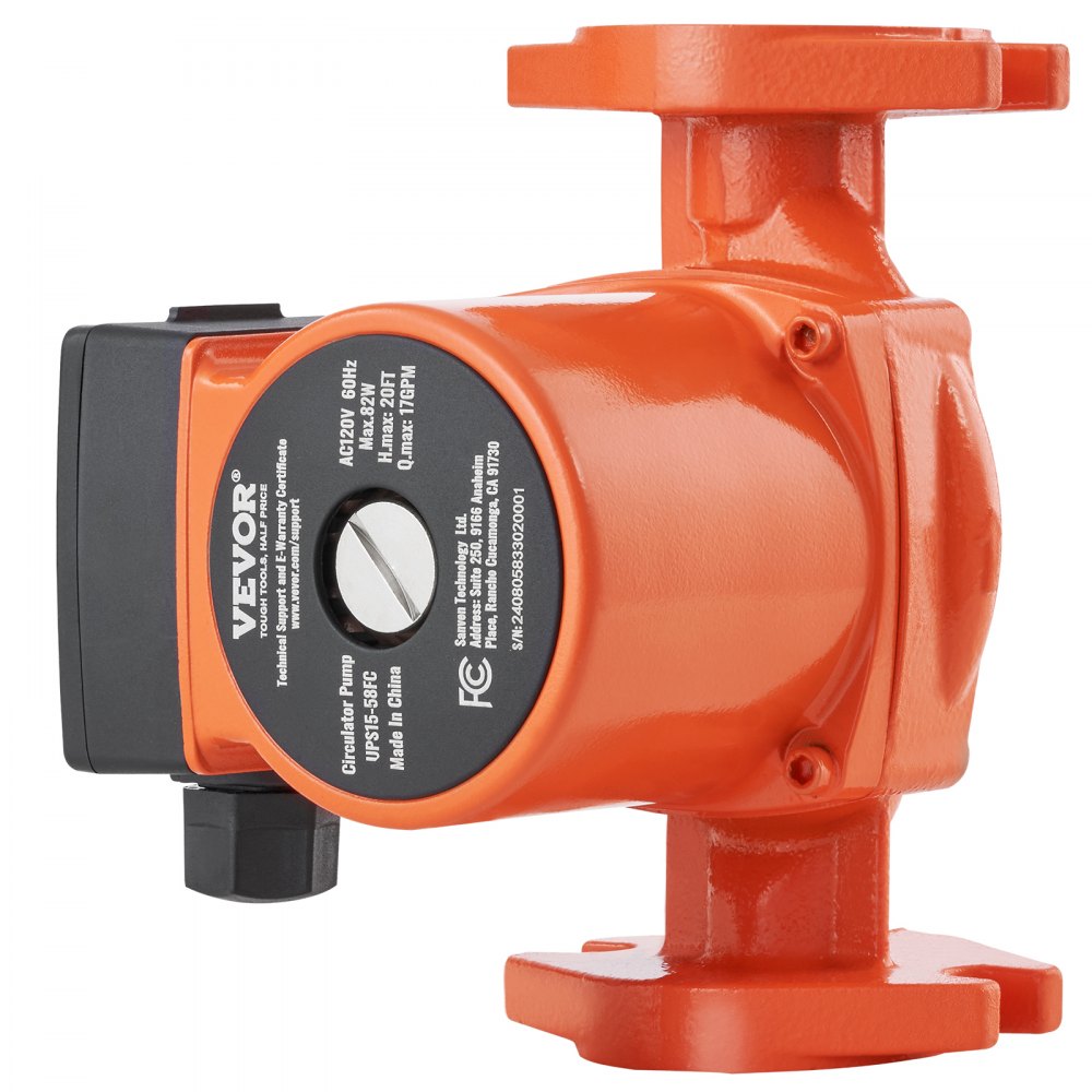 UPS15-58FC - Cast Iron Hot Water Pump, 17 GPM, 20 ft Head, Quiet