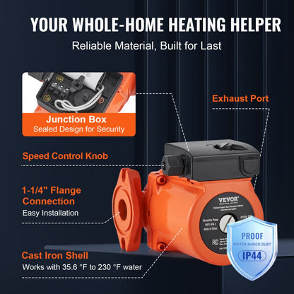 0011-BF4-J - 33 GPM Cast Iron Hot Water Circulator Pump with 3 Speeds