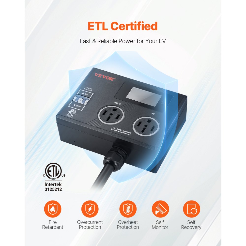 LV04 - Smart NEMA 14-50 Splitter with LCD for EV & Dryer Use