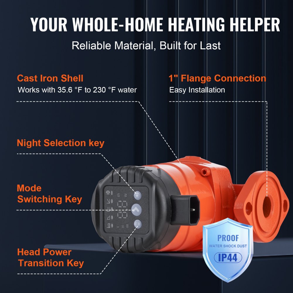 007E-2F2 - 20ft High Efficiency Circulation Pump with 16 GPM Flow