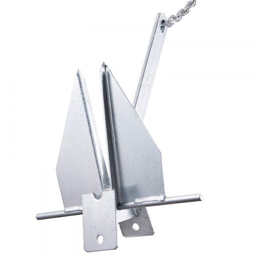 AN08A-6.0kg-YM(AS) - Durable 13 lb Fluke Anchor Kit with 7.9' Chain & Rope