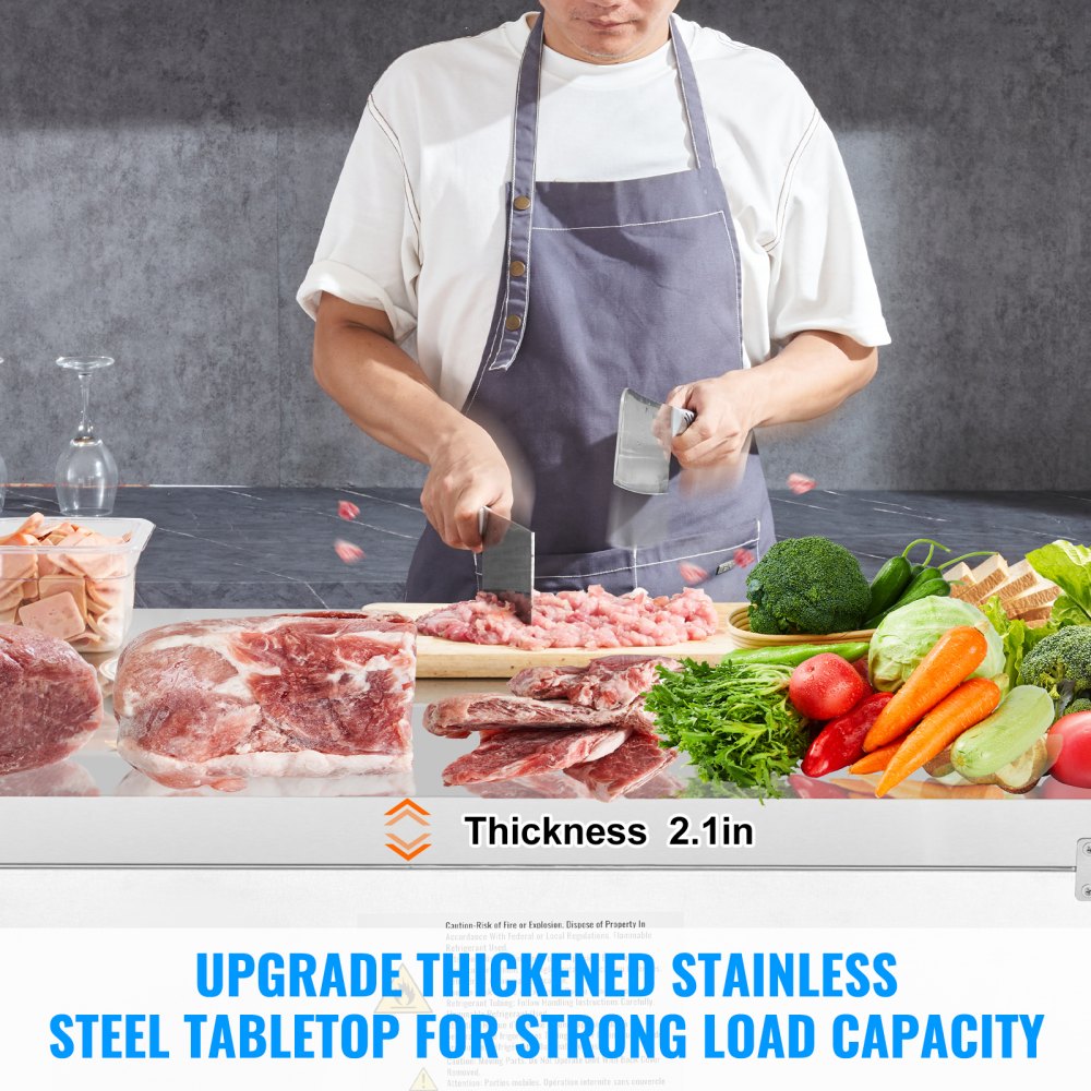KTF-48B1 - 48" Stainless Steel Frozen Prep Table with LED Temperature Control