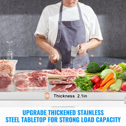 KTF-48B1 - 48" Stainless Steel Frozen Prep Table with LED Temperature Control