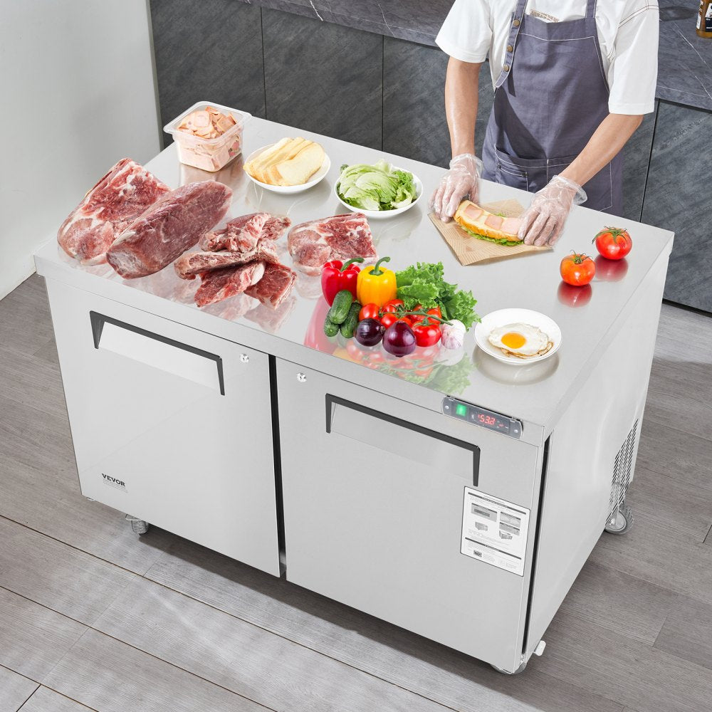 KTF-48B1 - 48" Stainless Steel Frozen Prep Table with LED Temperature Control