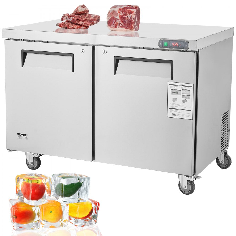 KTF-48B1 - 48" Stainless Steel Frozen Prep Table with LED Temperature Control