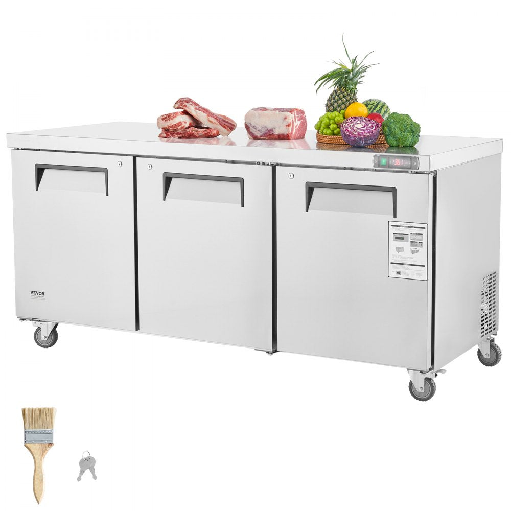KTR-72B1 - 72" Stainless Steel Refrigerated Prep Table with Dual-Zone Storage