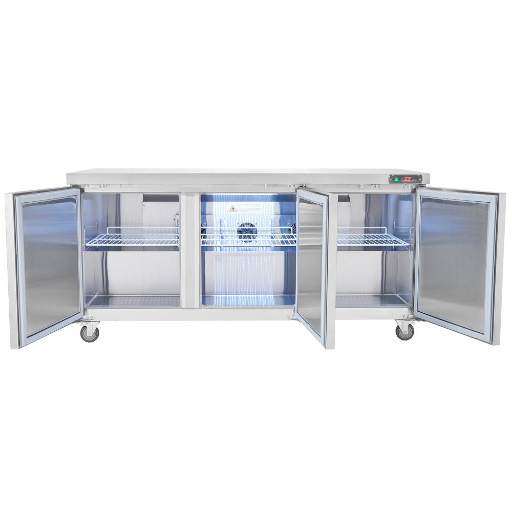 KTR-72B1 - 72" Stainless Steel Refrigerated Prep Table with Dual-Zone Storage