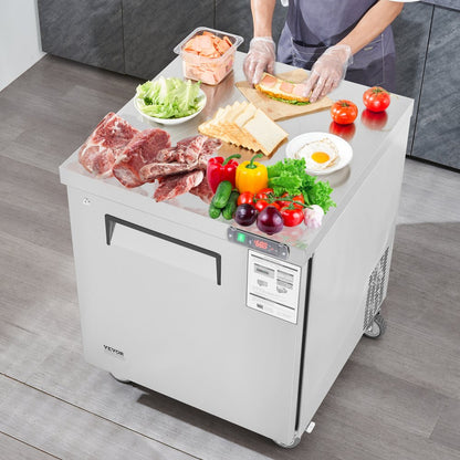 KTF-27B1 - 28" Stainless Steel Frozen Prep Table with Dual-Zone Storage