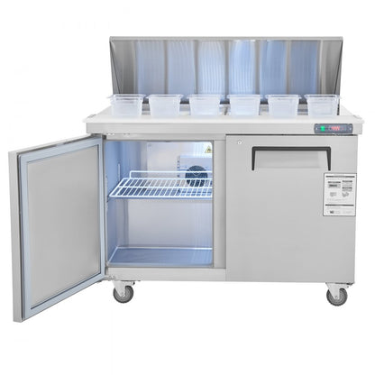 KSR-48B - 12.85 cu. ft. Stainless Steel Salad Prep Table with 12 Pans