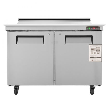 KSR-48B - 12.85 cu. ft. Stainless Steel Salad Prep Table with 12 Pans